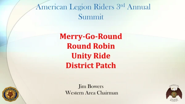American Legion Riders 3 rd Annual Summit Merry-Go-Round Round Robin Unity Ride District Patch