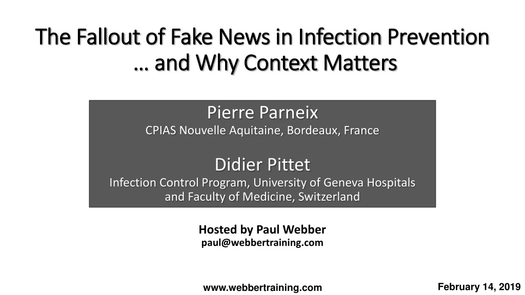 the fallout of fake news in infection prevention and why context matters