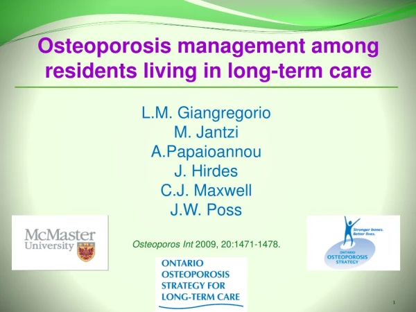 Osteoporosis management among residents living in long-term care