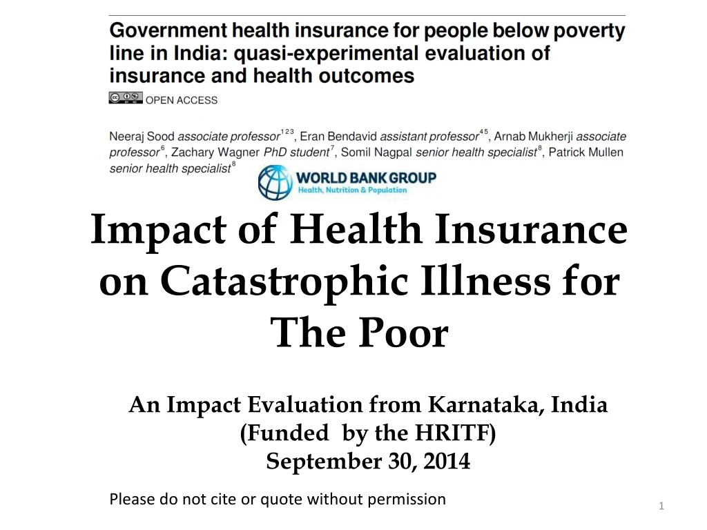 impact of health insurance on catastrophic