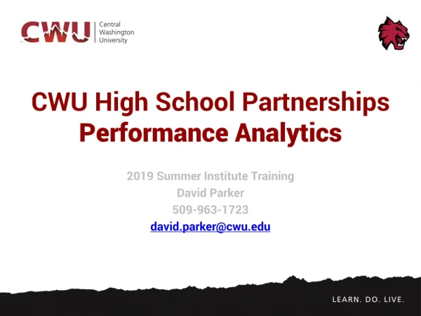 CWU High School Partnerships Performance Analytics