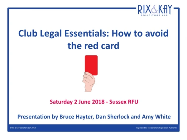 Club Legal Essentials: How to avoid the red card