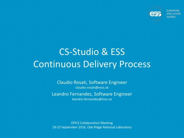 CS-Studio &amp; ESS Continuous Delivery Process