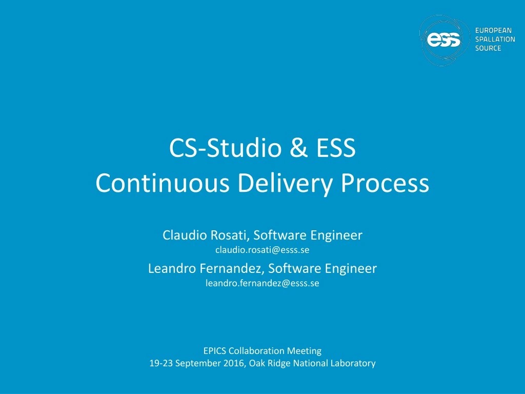 cs studio ess continuous delivery process