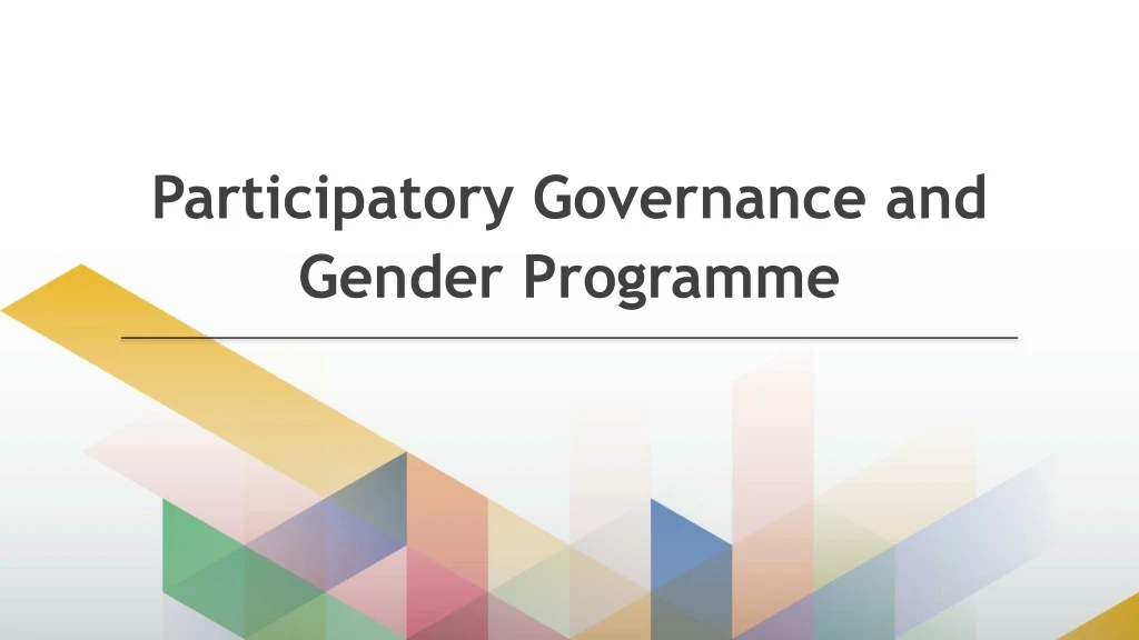 participatory governance and gender programme