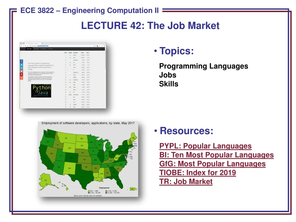 lecture 42 the job market