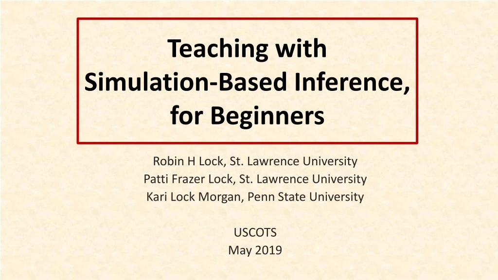 teaching with simulation based inference for beginners