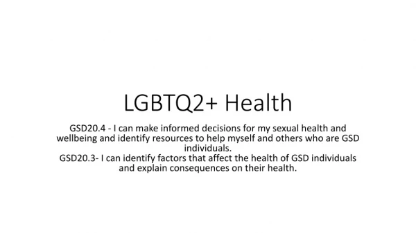 LGBTQ2+ Health