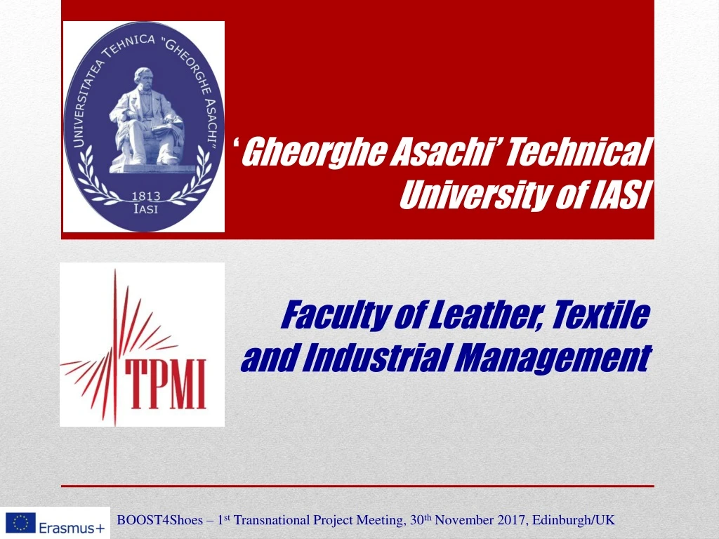 gheorghe asachi technical university of iasi faculty of leather textile and industrial management