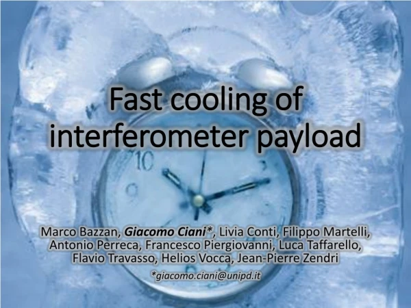 Fast cooling of interferometer payload
