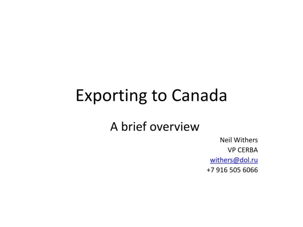 Exporting to Canada