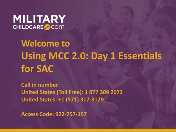 Welcome to Using MCC 2.0: Day 1 Essentials for SAC