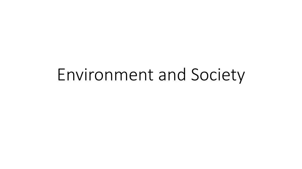 environment and society