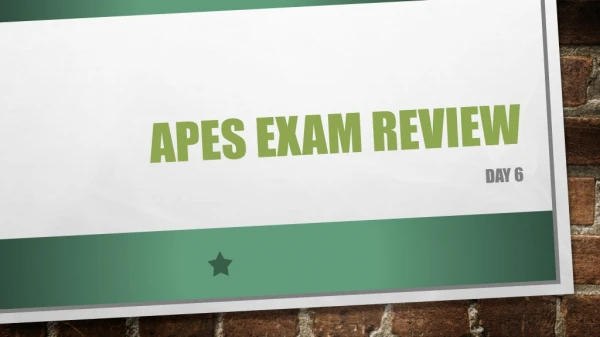 Apes exam review