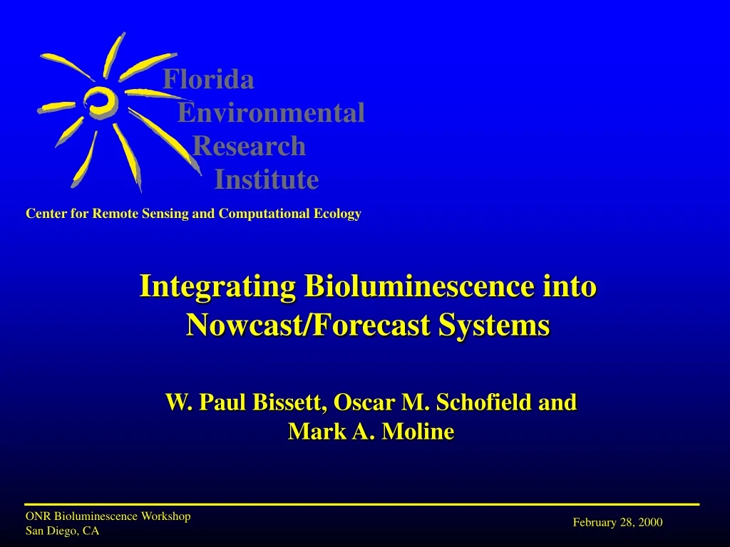 integrating bioluminescence into nowcast forecast systems