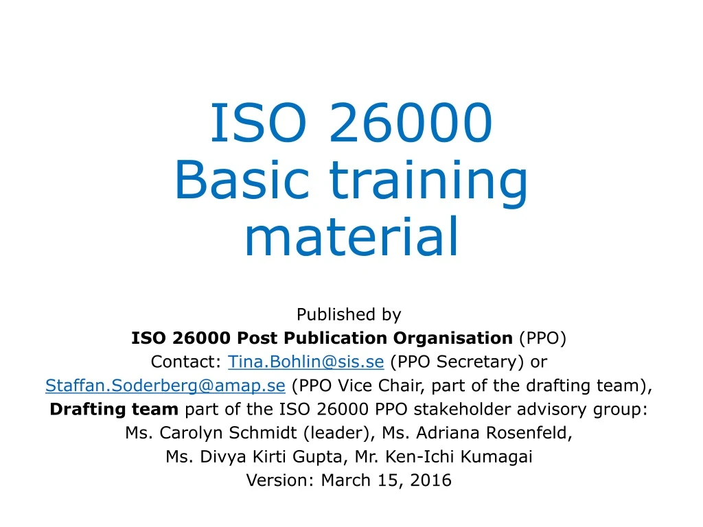 iso 26000 basic training material