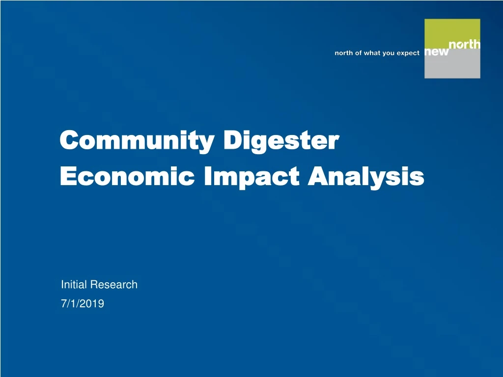 community digester economic impact analysis