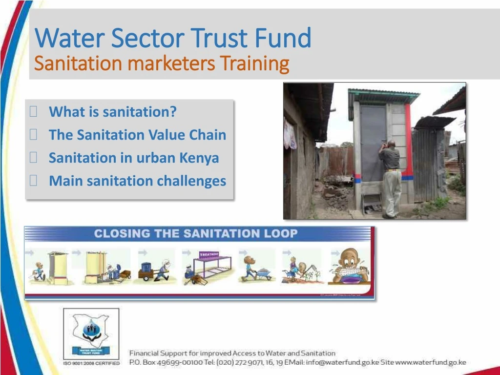 water sector trust fund sanitation marketers