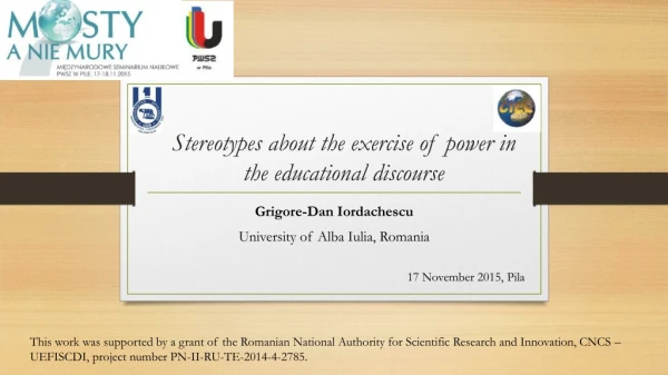 Stereotypes about the exercise of power in the educational discourse