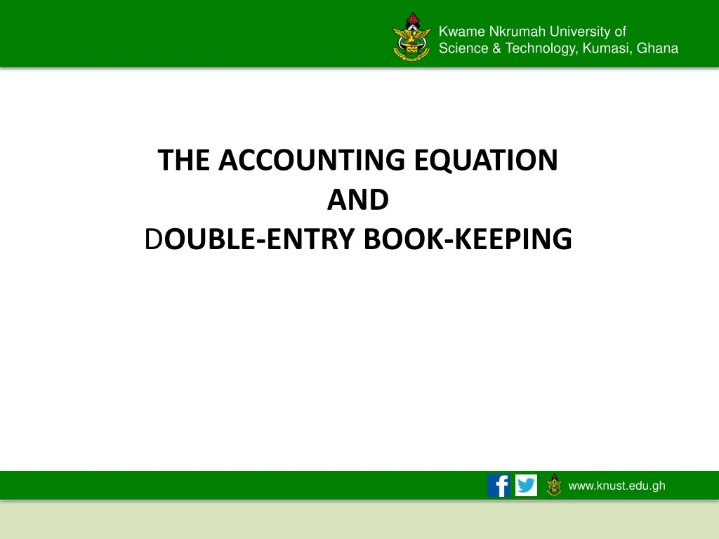 the accounting equation and d ouble entry book