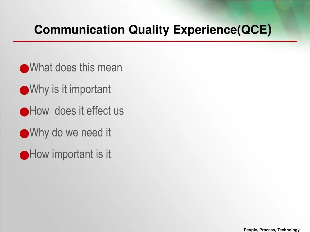 communication quality experience qce