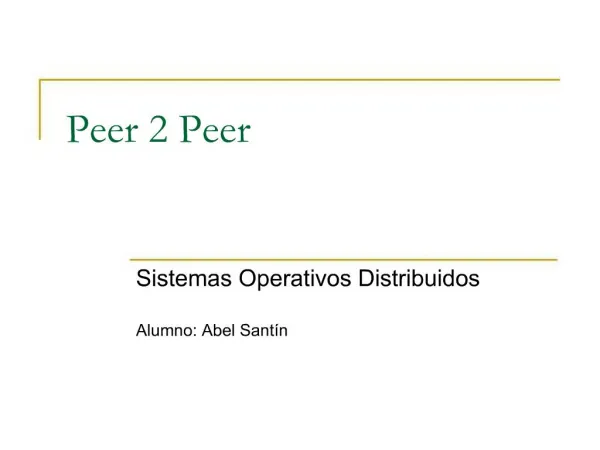 Peer 2 Peer