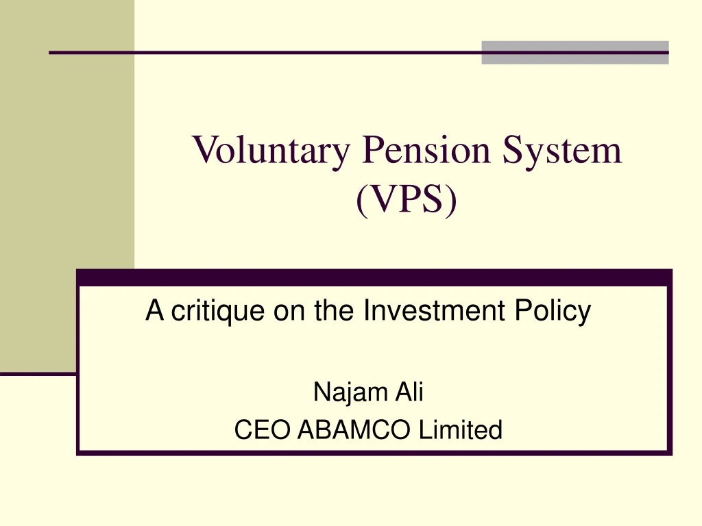 voluntary pension system vps