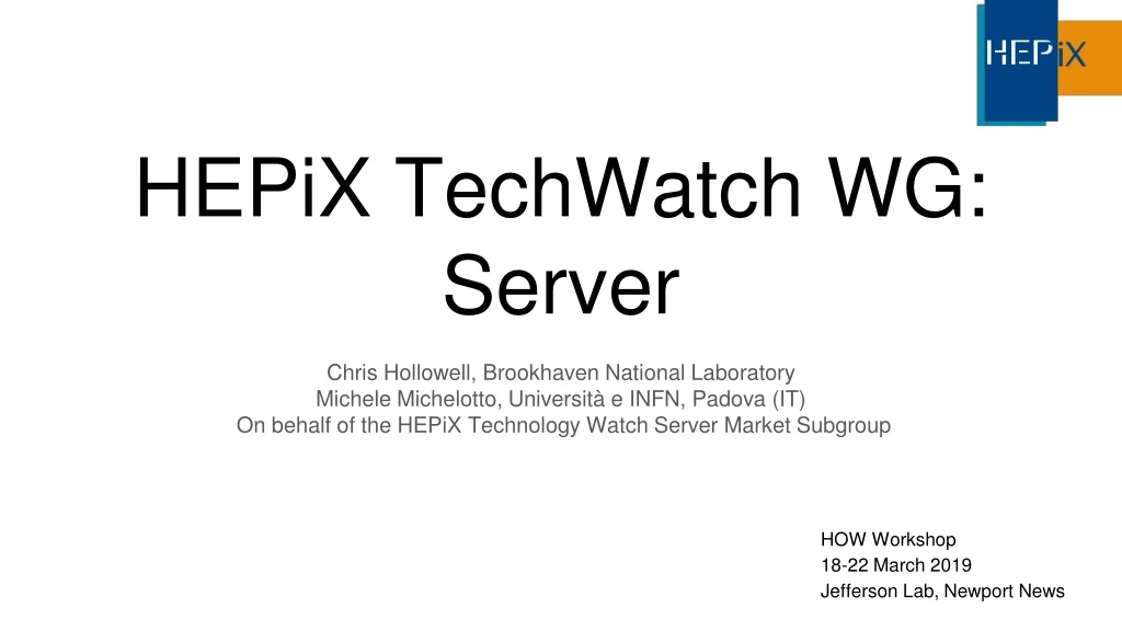 hepix techwatch wg server