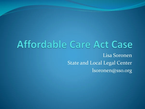 Affordable Care Act Case
