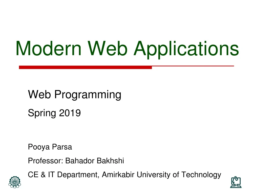 modern web applications