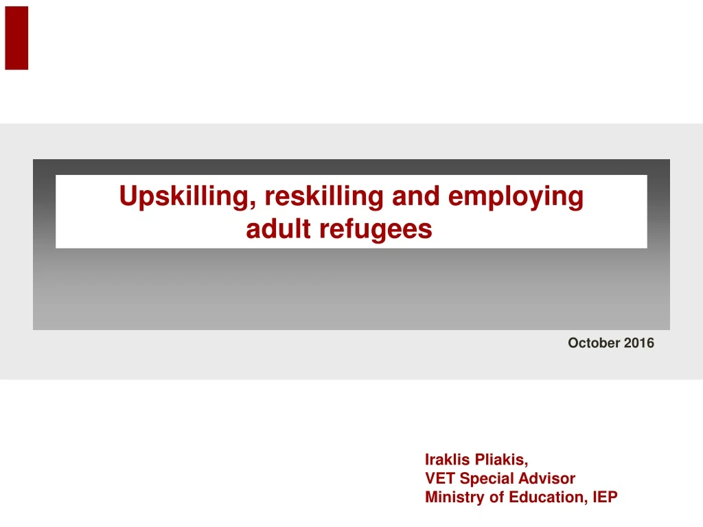upskilling reskilling and employing adult refugees