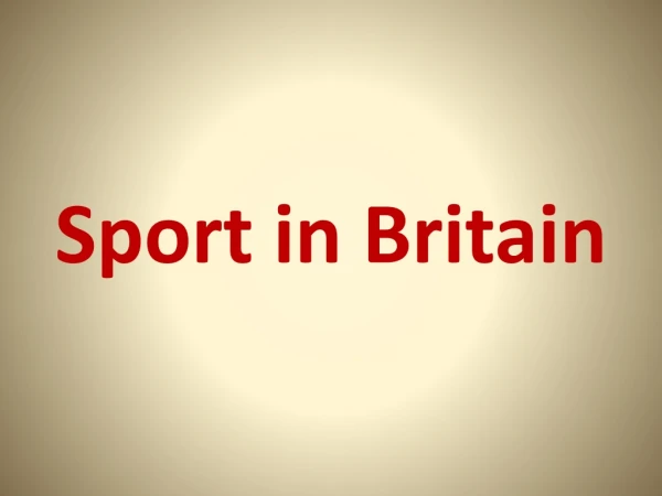 Sport in Britain