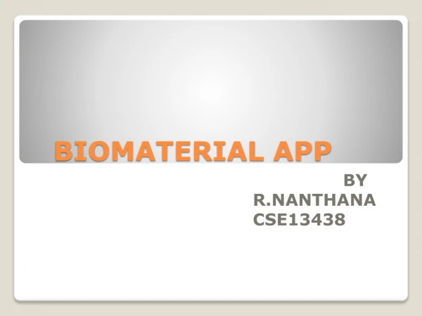 BIOMATERIAL APP