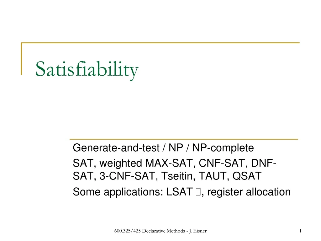 satisfiability