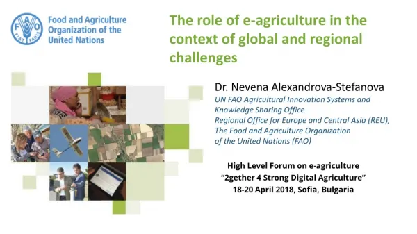The role of e-agriculture in the context of global and regional challenges