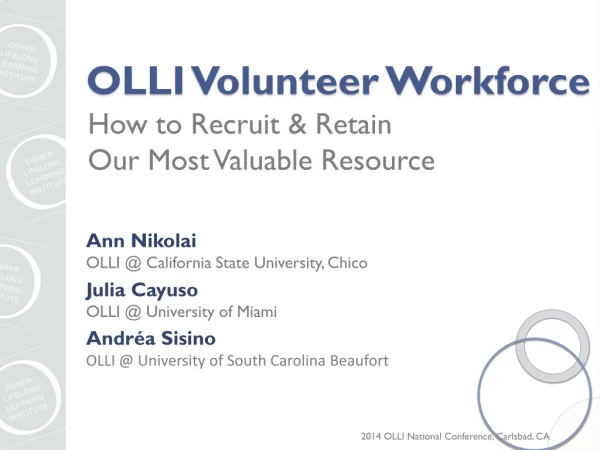 OLLI Volunteer Workforce