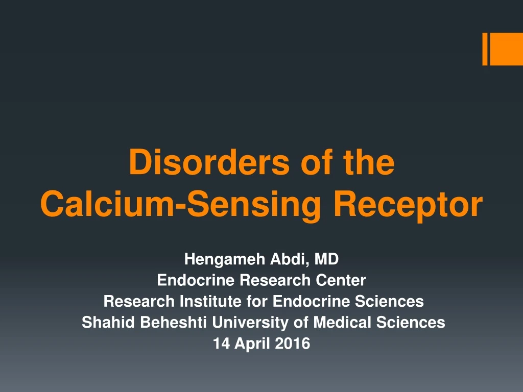 disorders of the calcium sensing receptor