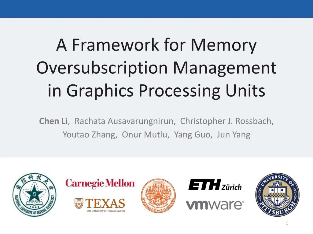 a framework for memory oversubscription management in graphics processing units