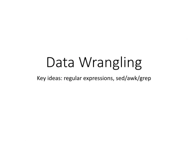 Data Wrangling