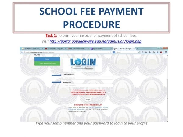 SCHOOL FEE PAYMENT PROCEDURE