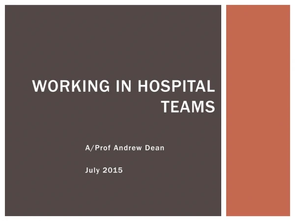 Working in hospital Teams