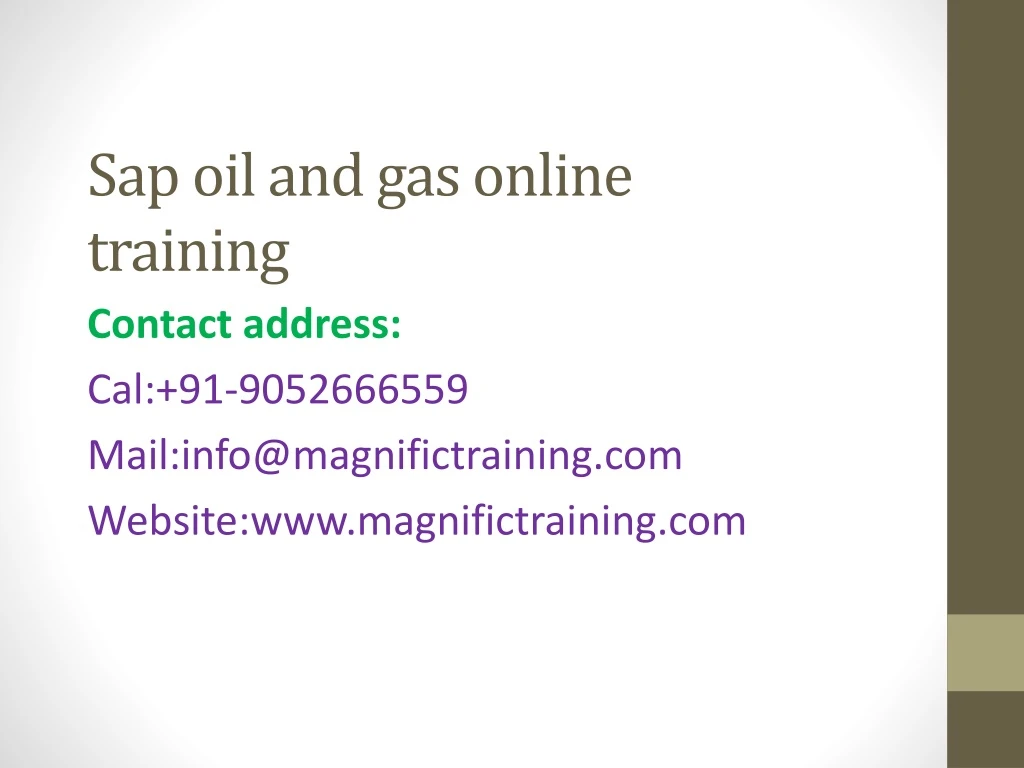 sap oil and gas online training
