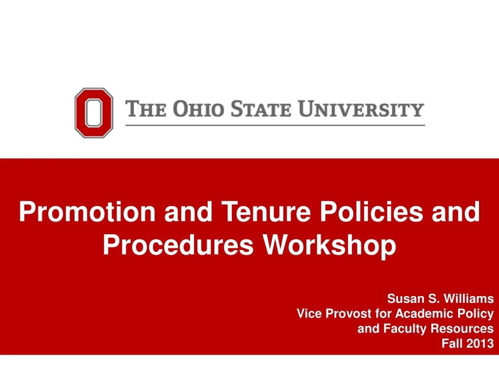 promotion and tenure policies and procedures