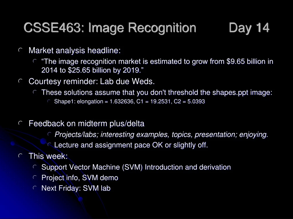 csse463 image recognition day 14