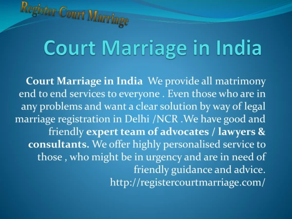 Court Marriage in India