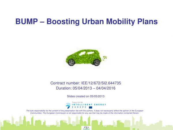 BUMP – Boosting Urban Mobility Plans