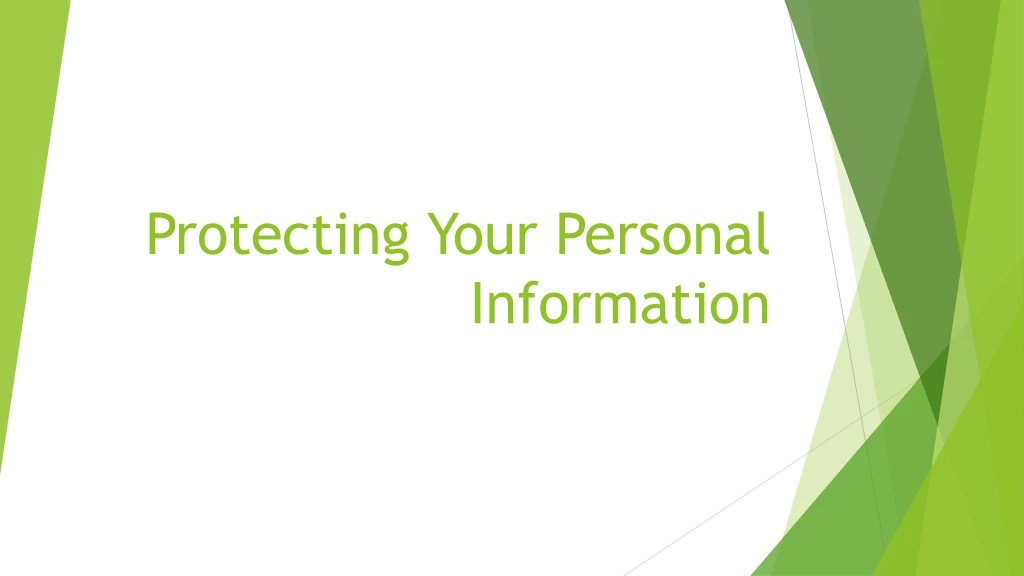 protecting your personal information
