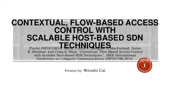 Contextual, Flow-Based Access Control with Scalable Host-based SDN Techniques