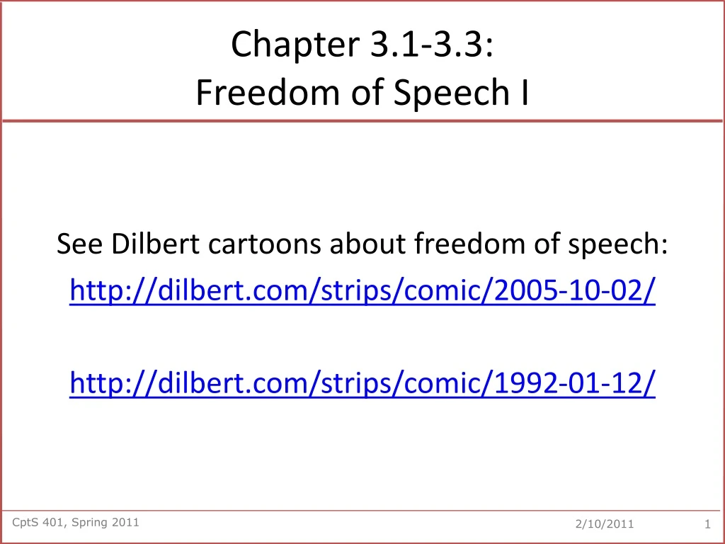 chapter 3 1 3 3 freedom of speech i