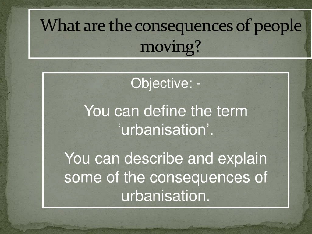 what are the consequences of people moving